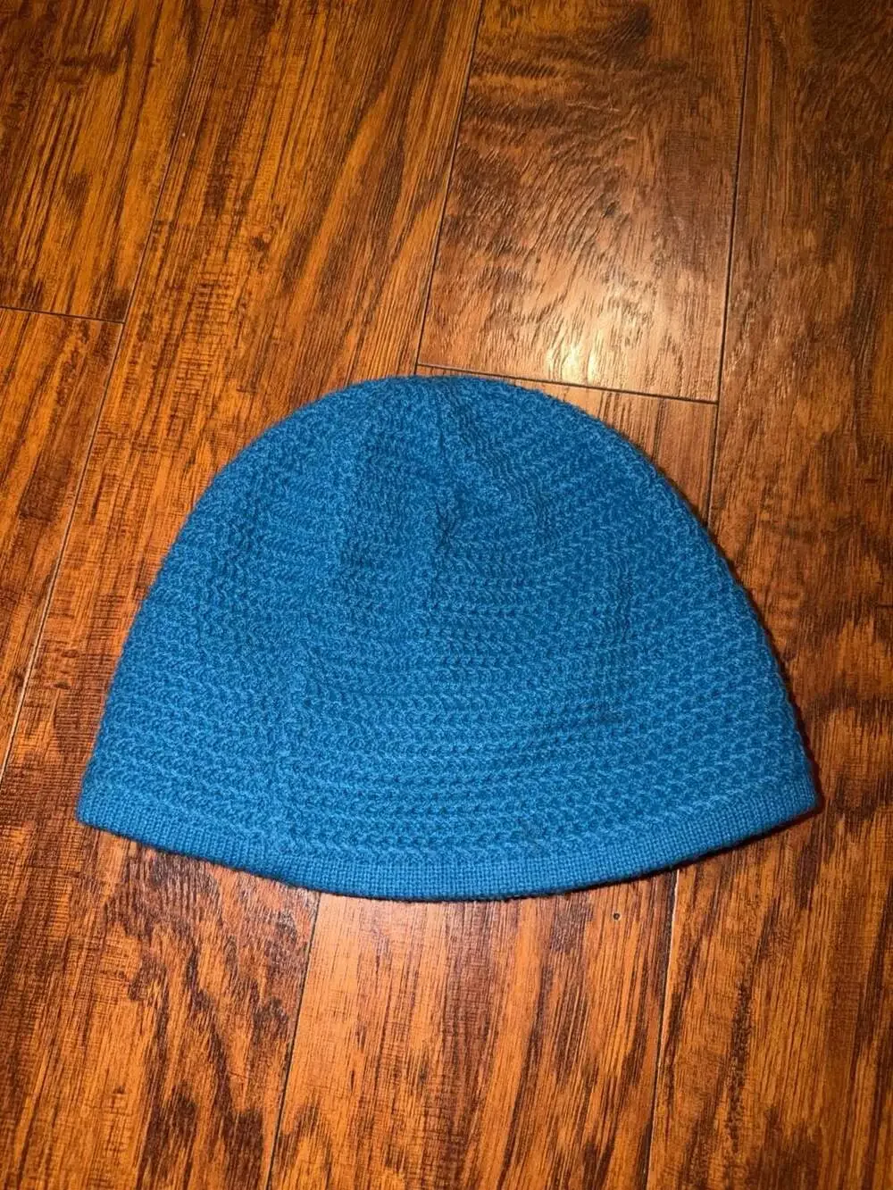 The North Face Blue Knit Beanie Skull Cap Fleece Lined One Size